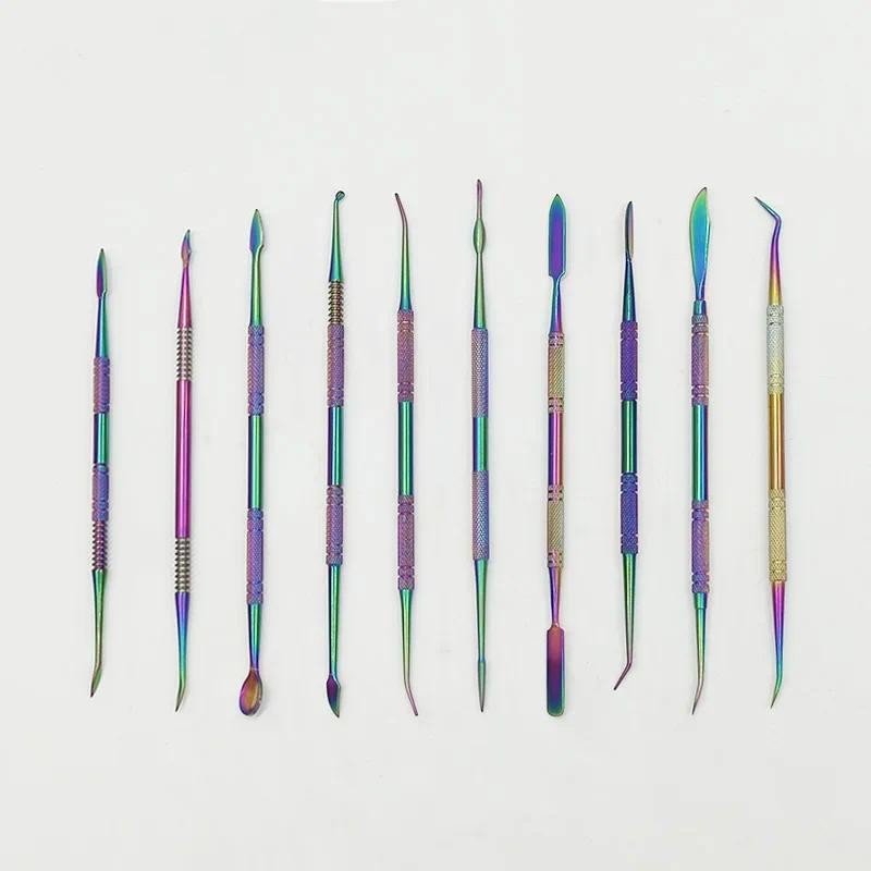 

10Pcs Colorful Stainless Steel Clay Sculpture Tools Set Pottery Ceramic Carving DIY Models Tools Wax Carved Tool