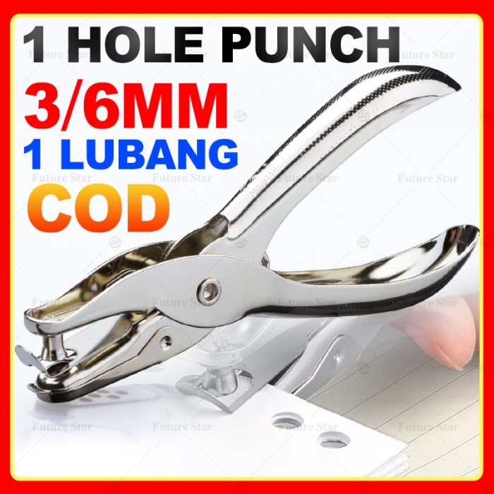 

3MM 6MM Pembolong Kertas Satu 1 Lubang / One Hole Tag Punch / Alat Tang Pelubang Perforator Kertas Bolongan Kertas Opening Mould Clip Kancing Cetet Ticket Puncher Circle Metal Single Hand Held Stainless Steel