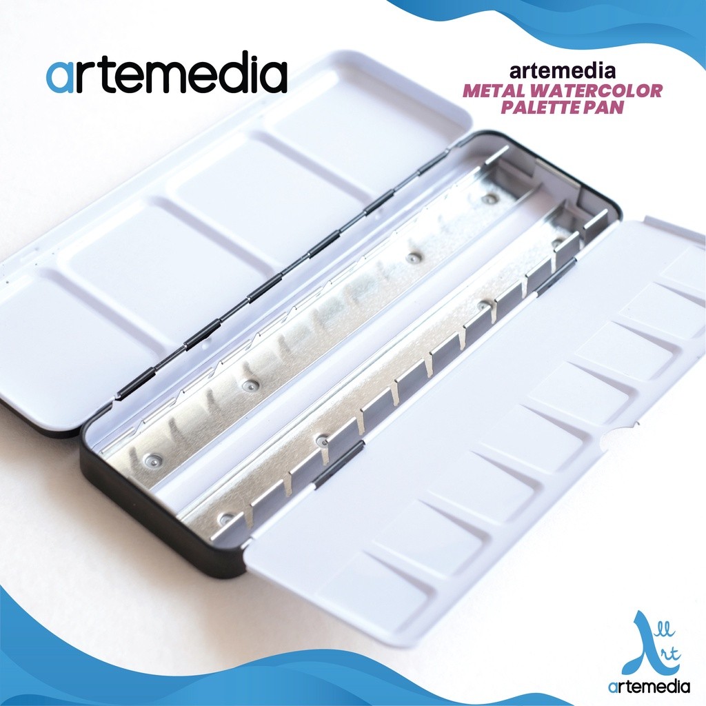 

Gramedia Surabaya - Artemedia Empty Metal Tin Watercolor Half Pan Case
