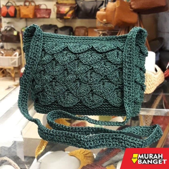 tas selempang wanita simple elegan Tas Rajut / Tas Selempang Rajut / Tas Wanita Rajut Selempang Sisi