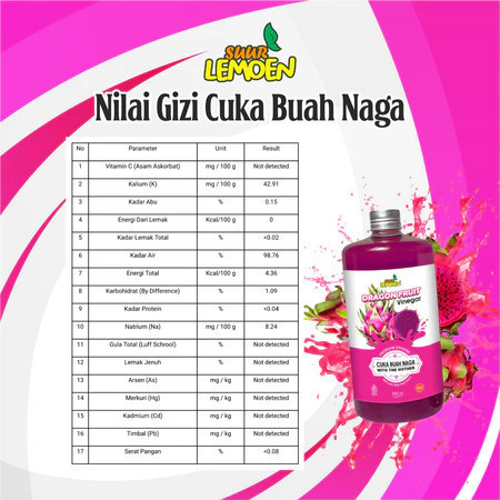 

BISA COD ori100% buah naga suur lemoen cuka dragon fruit vinegar membantu program diet melancarkan pencernaan bpom asli herbal 100% ASLI BERKHASIAT