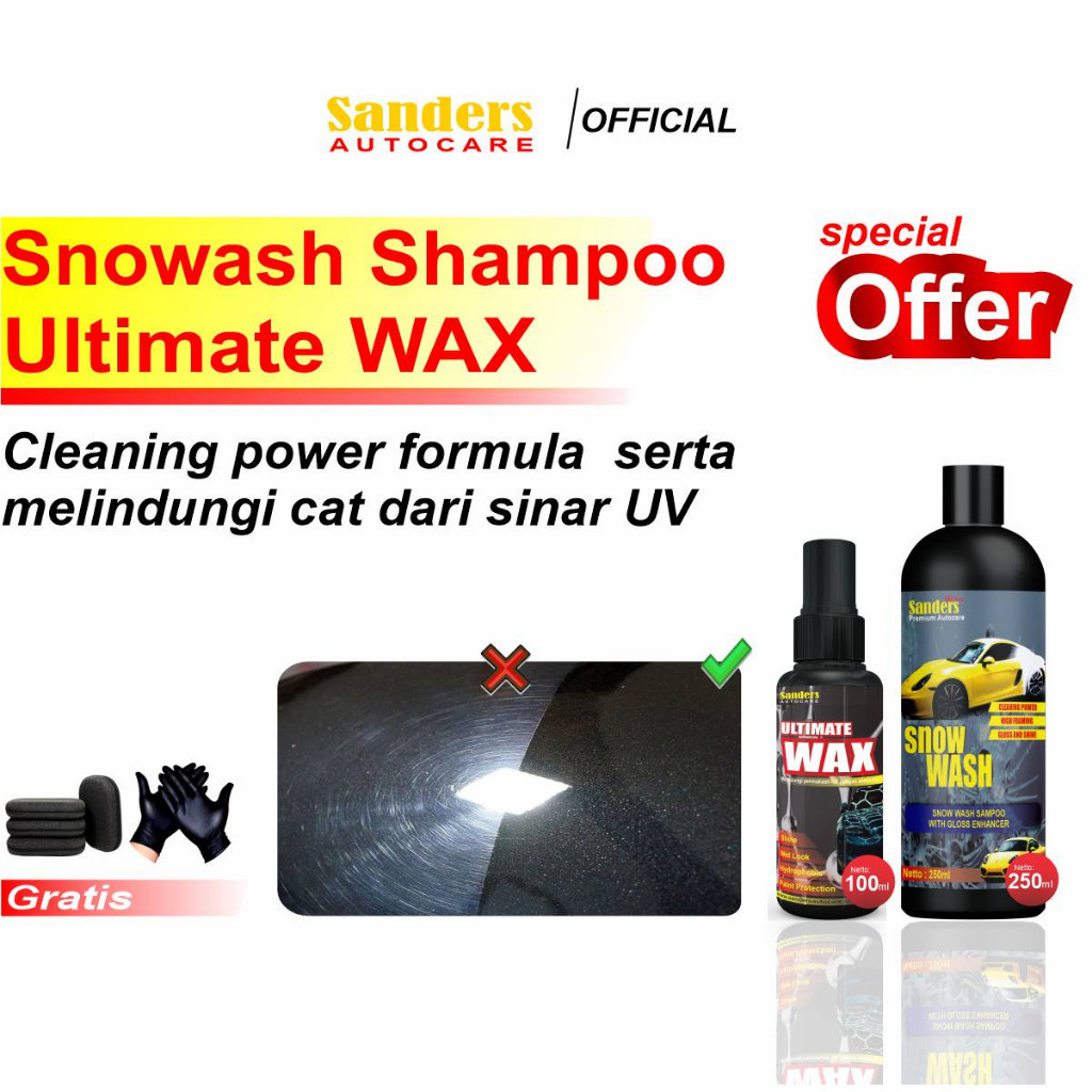 Sanders Bundling WAX + Shampoo Paket Pengkilap Mobil
