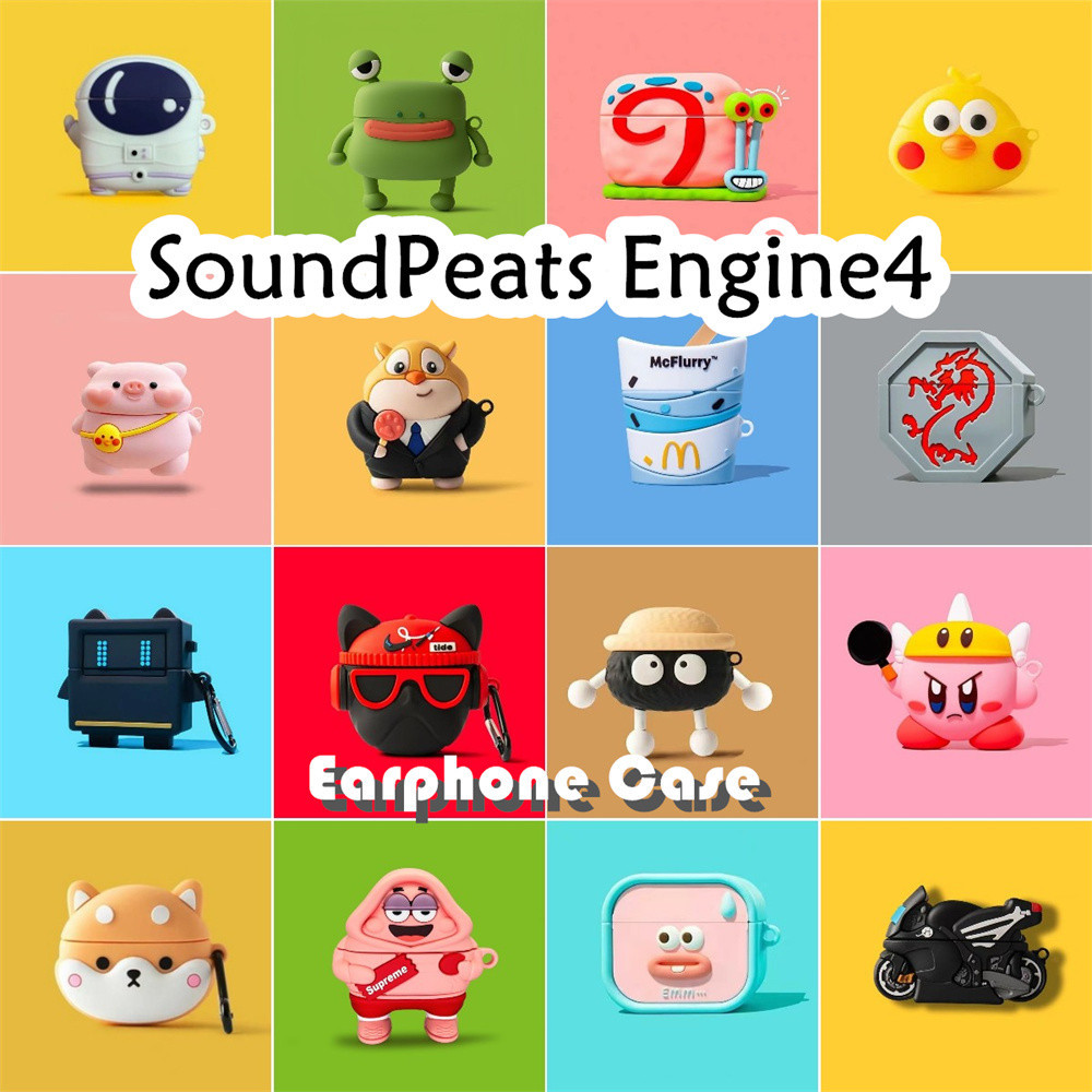 【inovasi】Untuk SoundPeats Engine4 Case Trendi Kartun Kirby dari Bintang Soft Silicone Earphone Case 