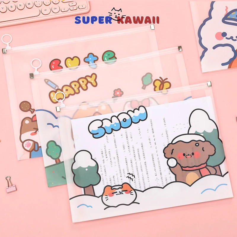 

Super Kawaii - [SK50] map holder zipper bag make up tas kosmetik besar motif lucu kartun kotak / tempat pensil / tempat dokumen penyimpanan