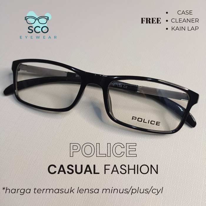 Kacamata Police Pria Minus Plus Silinder Anti Radiasi Blueray  - ANTIRADIASI