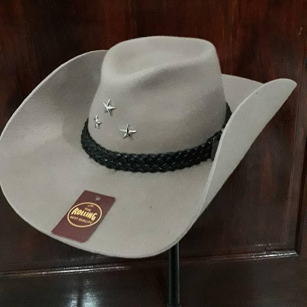 Topi Laken Marlboro Warna Abu-abu Bintang Tiga Bahan 100% Woll Import