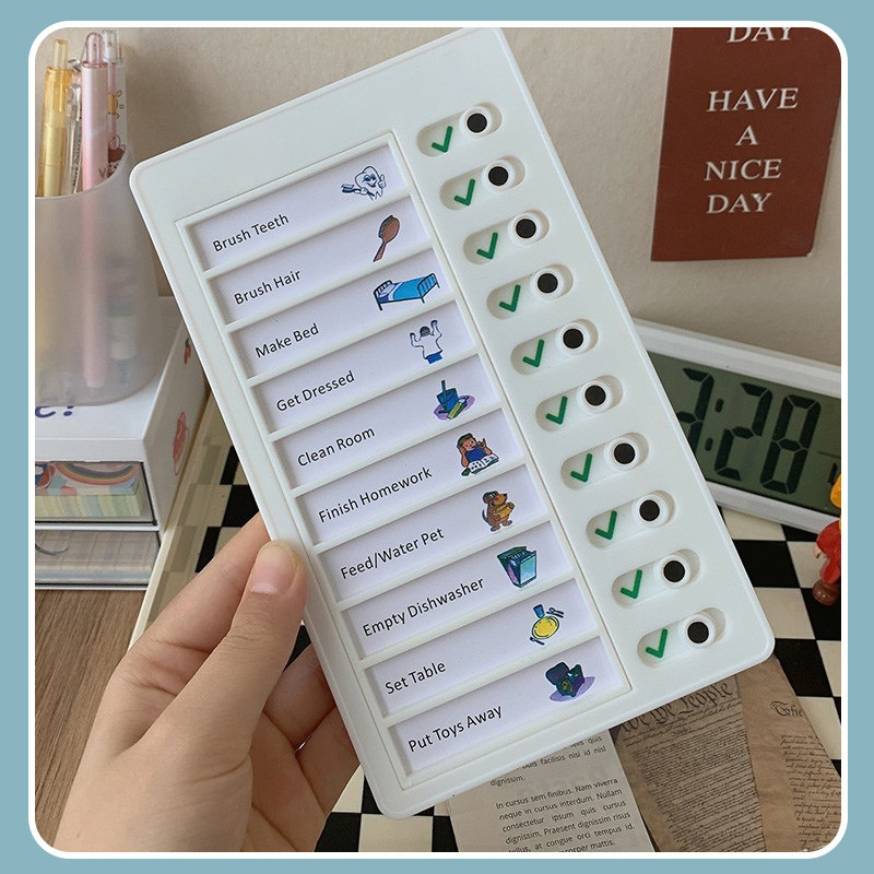 

COD Daftar Periksa Pesan Catatan RV Papan Plastik Buatan Sendiri Pelubang Kartu Disiplin Mandiri