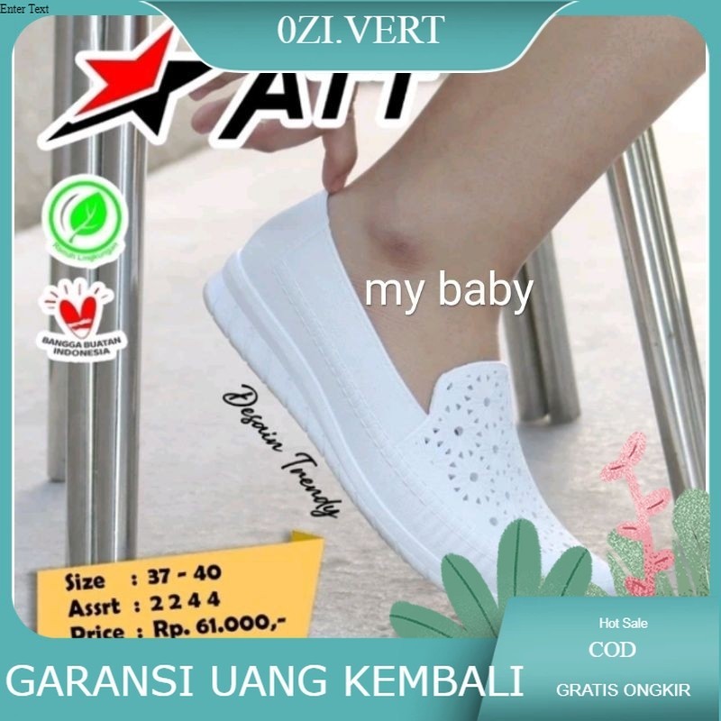 SEPATU KARET WANITA PUTIH ATT SIZE 37 - 40