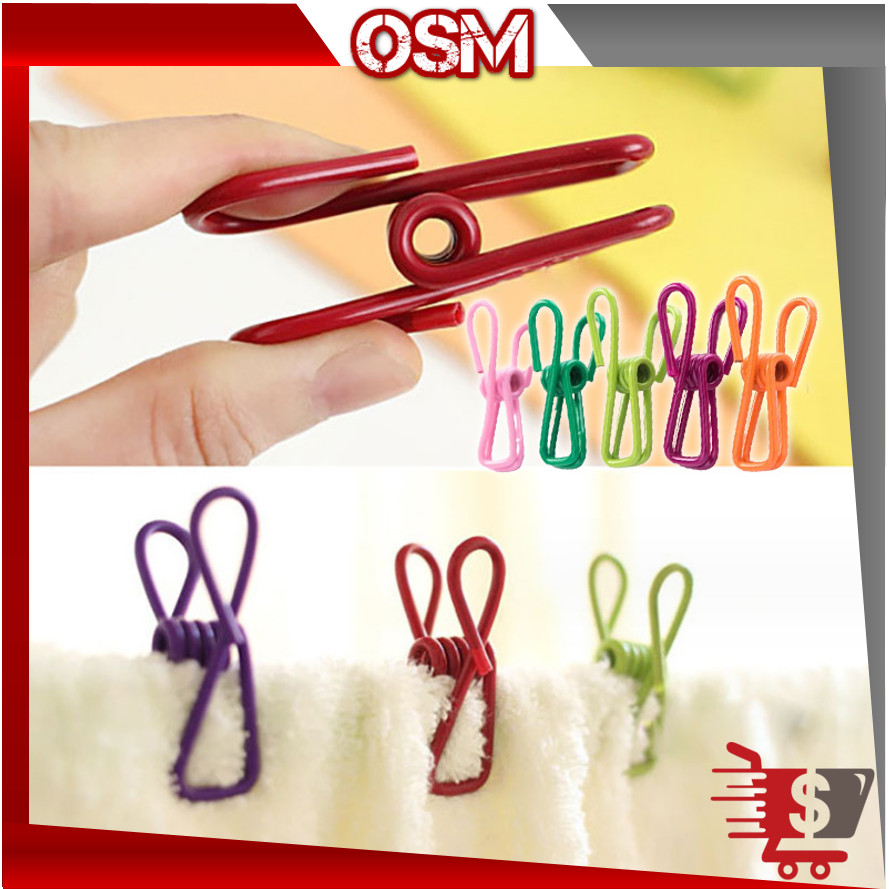 

OSM - H6148 Klip Jepitan Jemuran Colorfull / Klip Jepitan Serbaguna / Klip Multifungsi Isi 10 PCS / Stainless Clip Jemuran