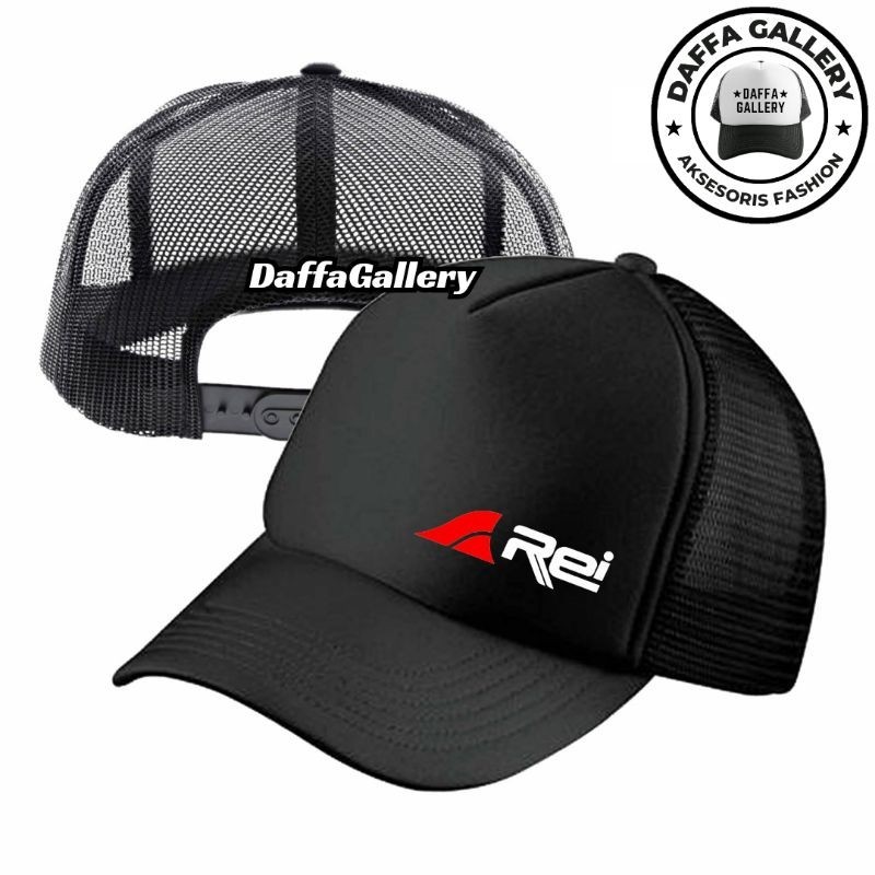 Daffaa Gallery Topi Trucker REi - Topi Distro REi Logo - Topi REi Premium - Topi Pria Dewasa - Topi 
