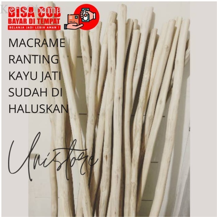 

MACRAME Teak wood branch dahan ranting kayu jati bahan diameter 1-2cm - 15cm murah
