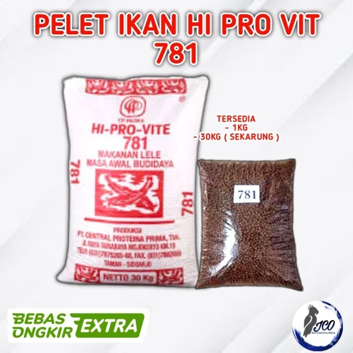 PELET IKAN HI PROVIT 781 1KG PAKAN MAKANAN IKAN LELE NILA PELET HI PRO VIT