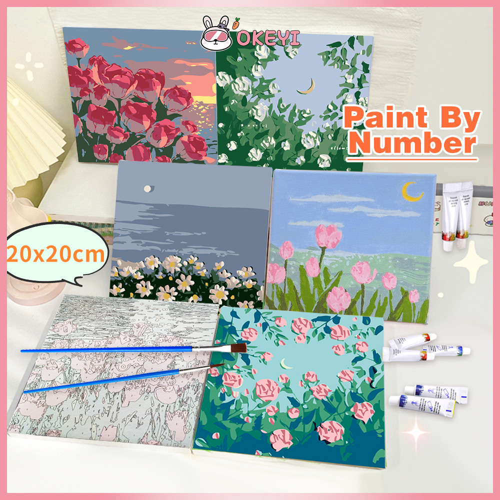 OKEYI paint by number digital painting landscape cartoon anime series