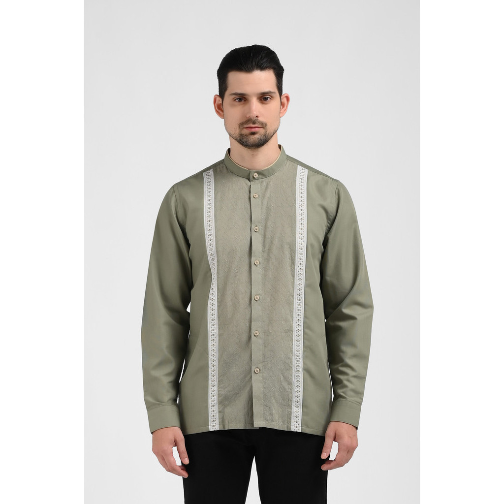 MOC Kemeja Koko Lengan Panjang Pria LUWIN-OLIVE