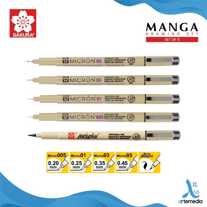 

PROMO!! -Drawing Pen Sakura Pigma Micron Manga Set Pulpen Gambar