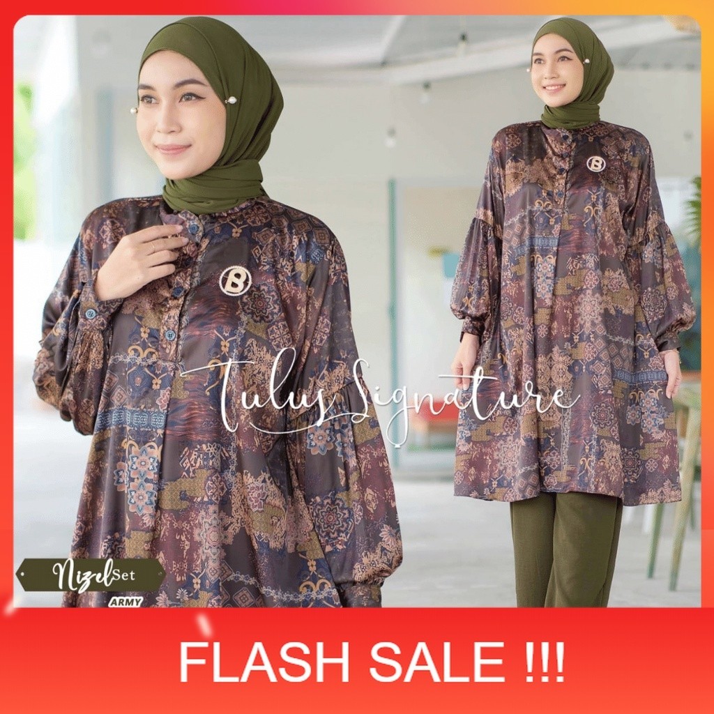 PROMO Tulus Signature Setelan One Set Wanita Jumbo Kekinian Kondangan Silk Ld 120 Nizel