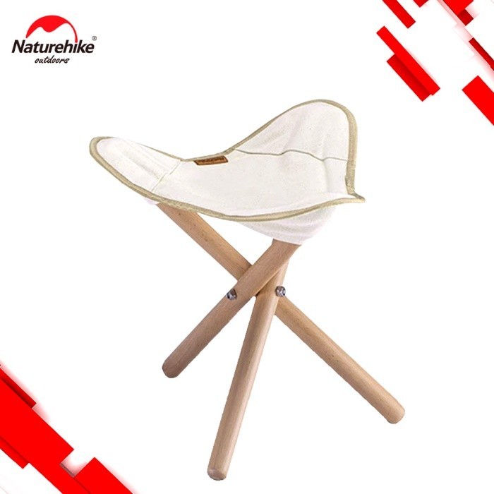 Kursi Portabel Naturehike NH20JJ008 Wooden Stool Triangle