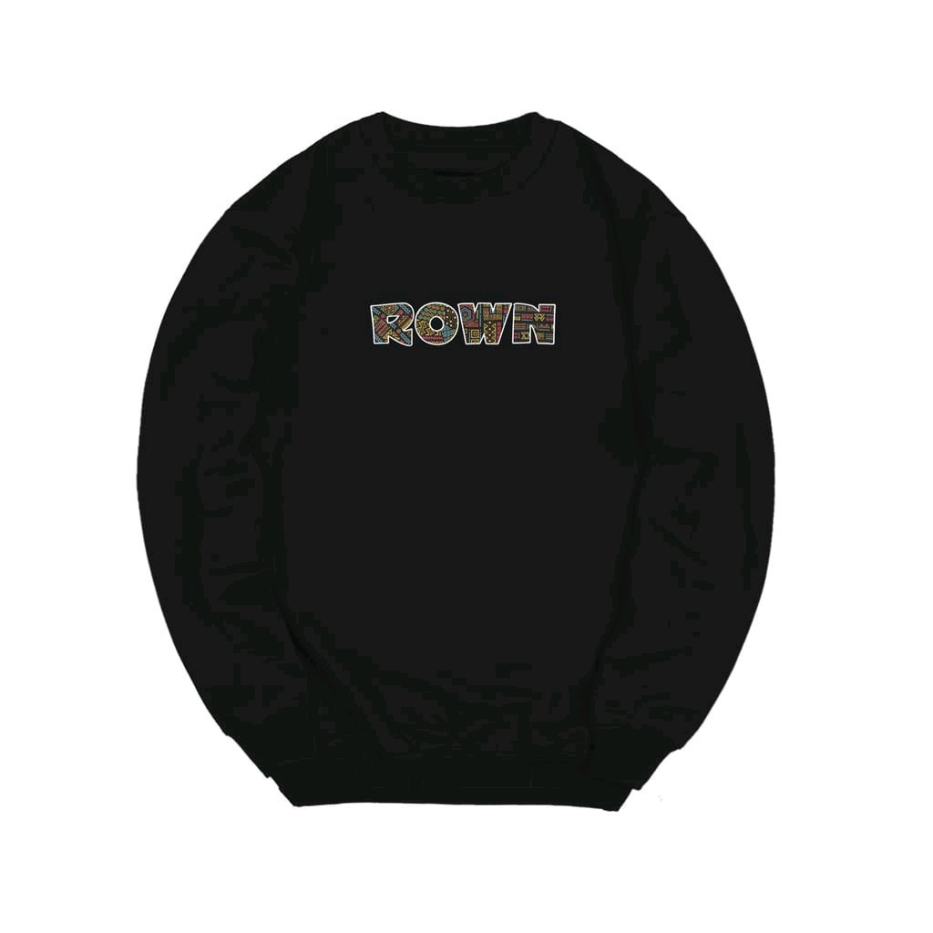 CREWNECK ROWN HITAM UNISEX HIGH QUALITY fleece kaos