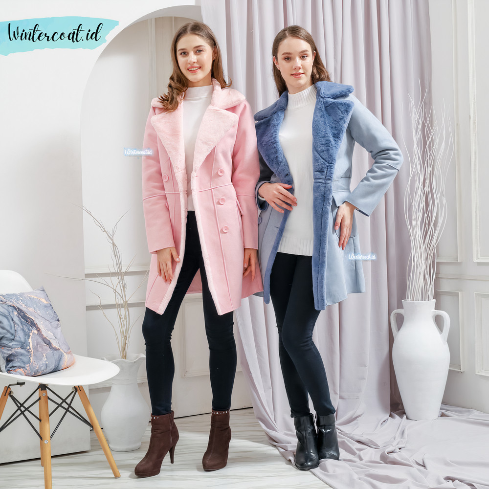MADISON Fur coat women mantel wanita bulu korea musim dingin cewek big size pink jaket jacket winter