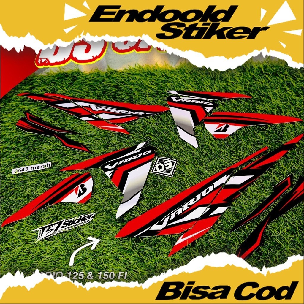 CODE 0543  striping list Variasi Vario 125 & 150 KELUARAN TAHUN 2015  - 2017 emblem stiker motor