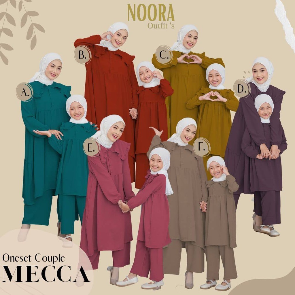 Setelan Oneset Couple Mecca Noora Outfit