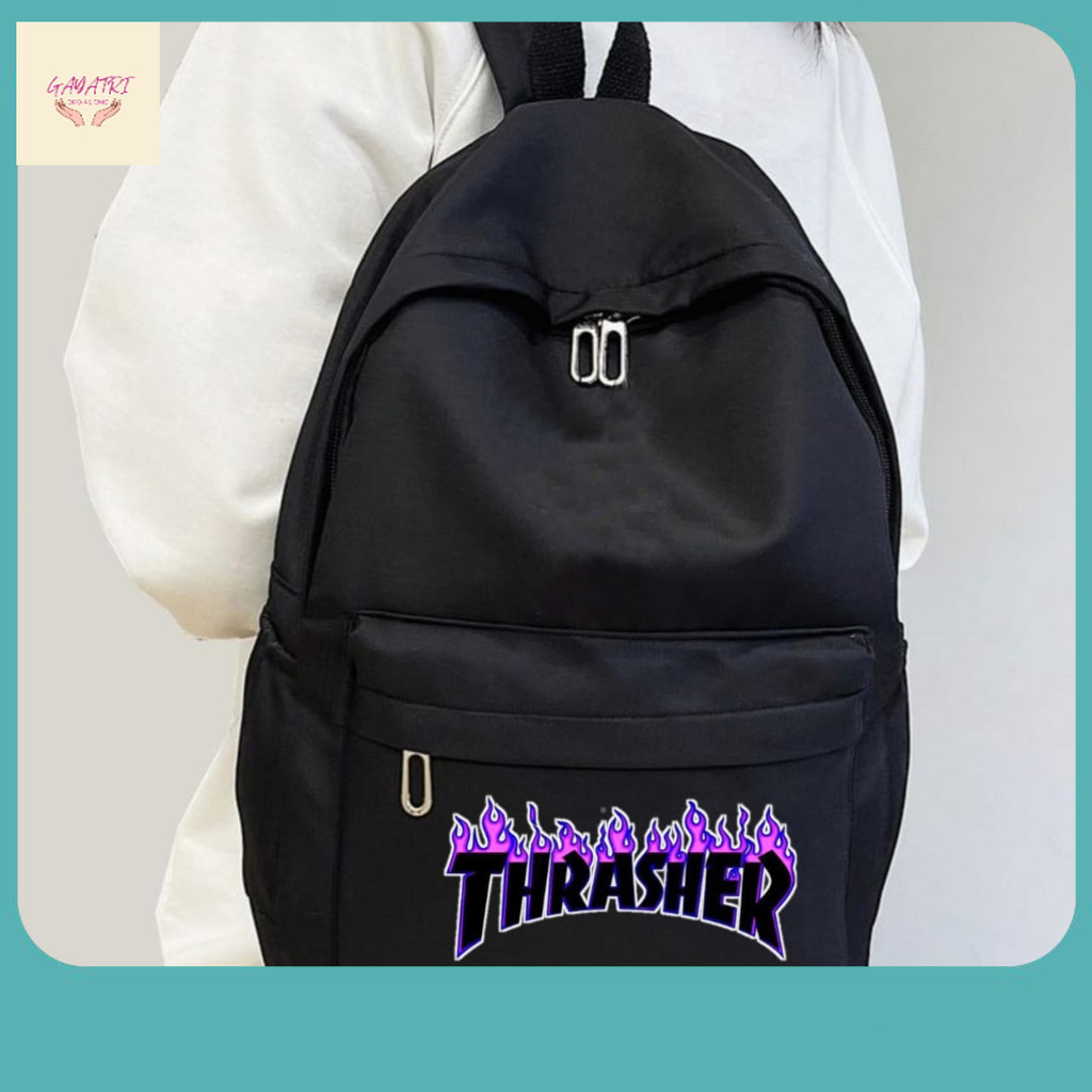 Tas Kekinian / Tas Ransel Distro Original / Tas Backpack Unisex Keren Style 2023 / Tas Motif Thrashe
