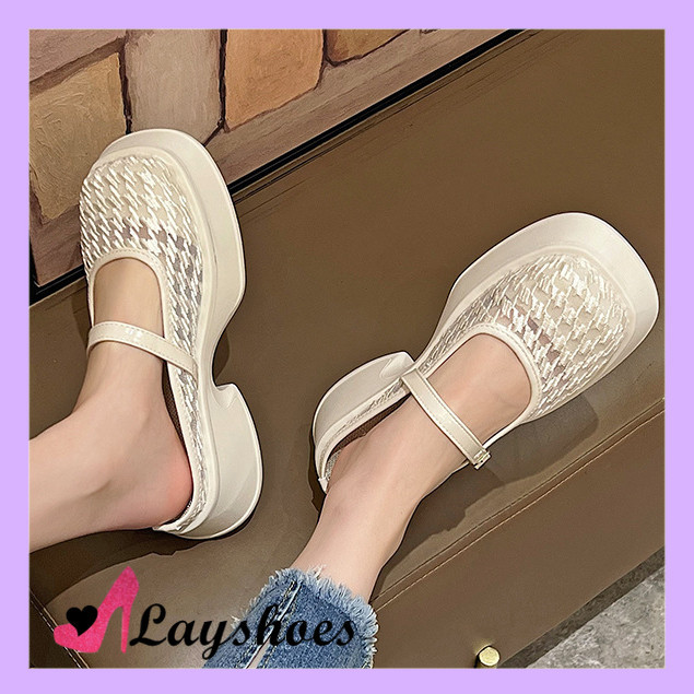 LAYSHOES SEPATU AESTHETIC Sepatu Sandal Kekinian Wanita Wedges Casual Heels Perempuan Sandal Sepatu 