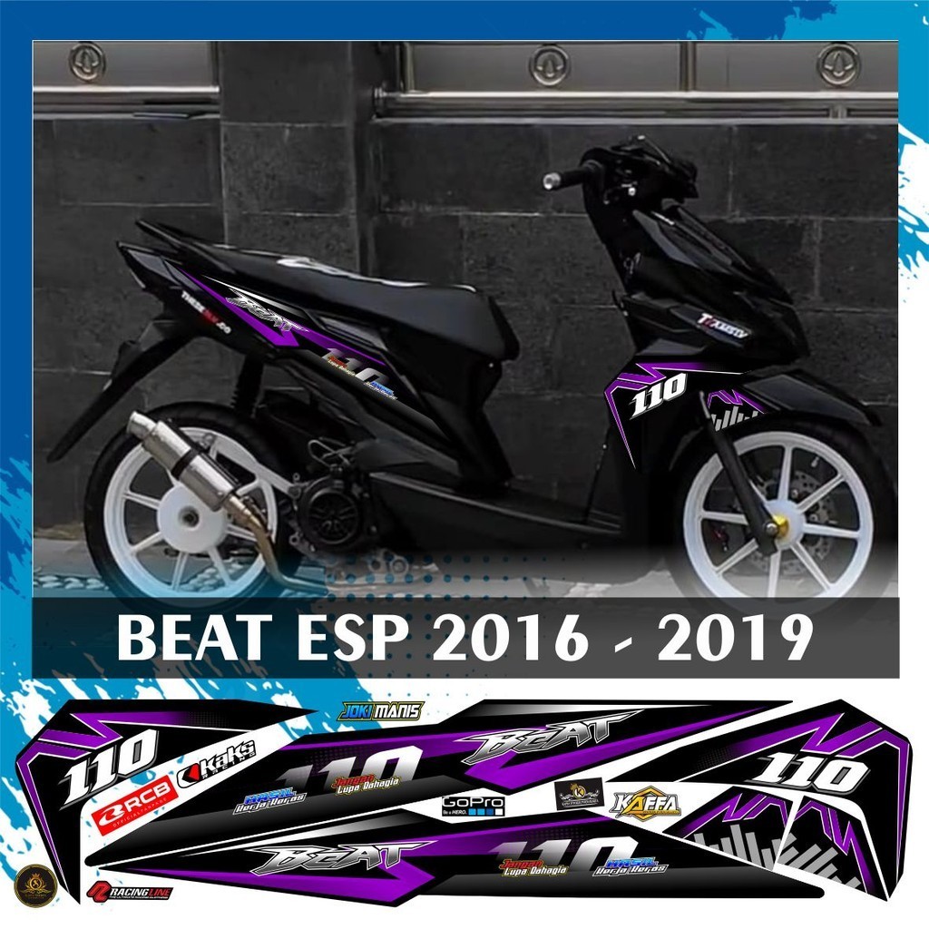 POLET Stiker Striping Variasi List Beat New esp custom Sticker Beat Street Esp New Fi List Ungu LIS 
