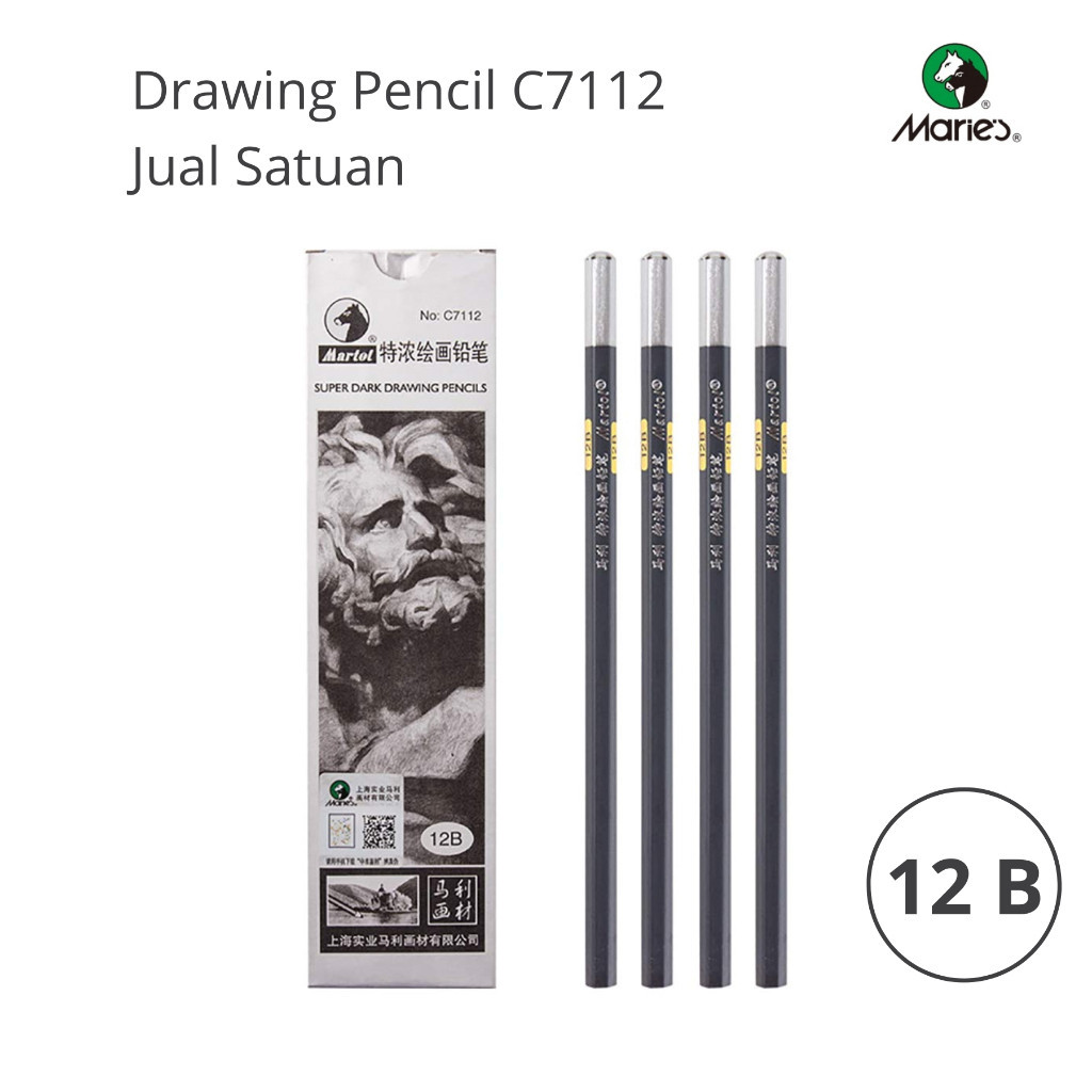 

Maries Drawing Pencils Super Dark C7112-12B / Pensil Gambar Maries Super Dark 12B – Satuan - SHAGB