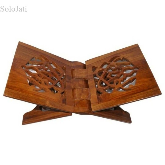 

REKAL UKIR BOLONG 42x18 cm KAYU JATI TATAKAN TEMPAT MEJA ALQURAN MURAH murah
