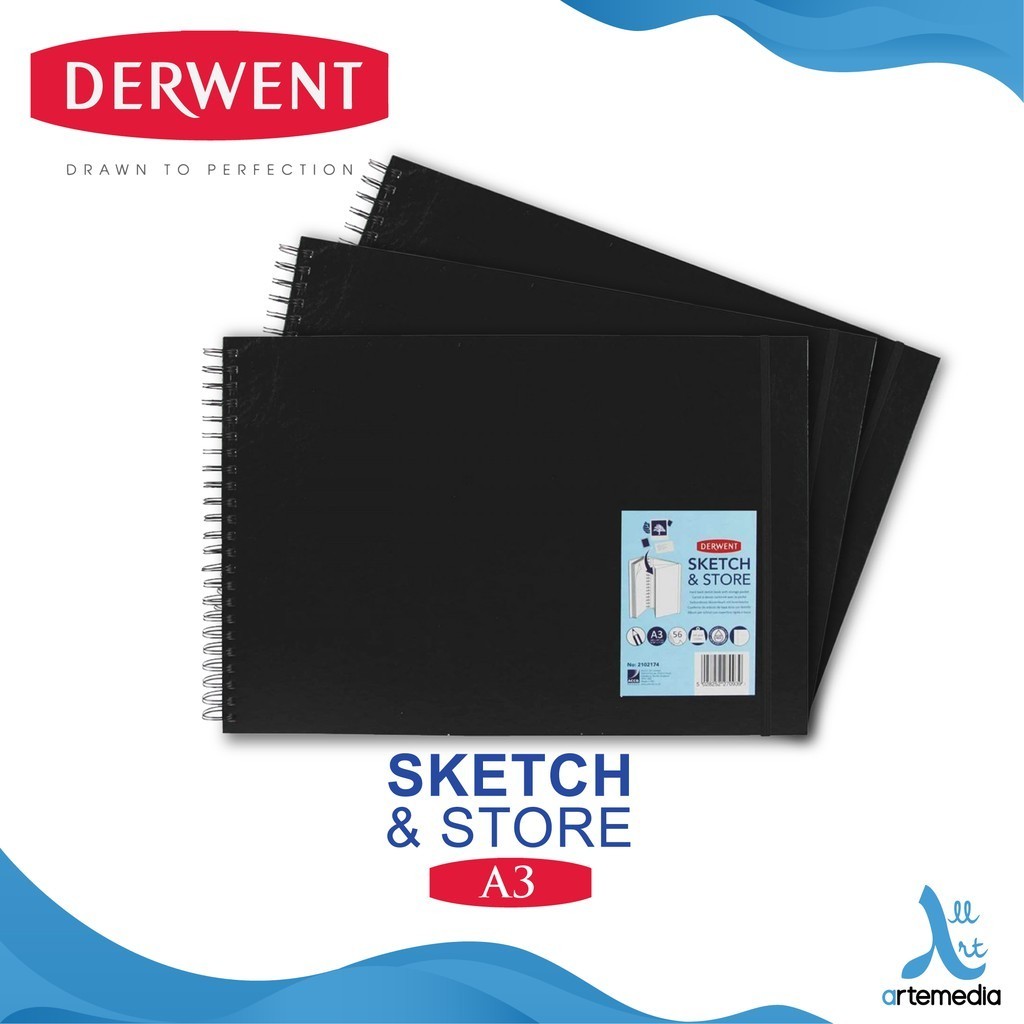 

Derwent A3 Sketch & Store Hard Cover Wire Bound Sketchbook Buku Sketsa