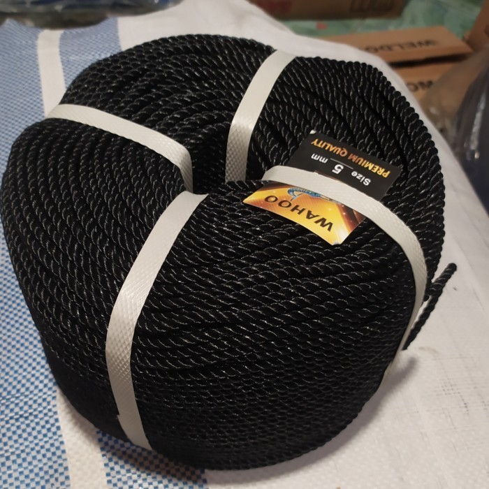 Tali tambang plastik 5 MM ( per roll) - Hitam