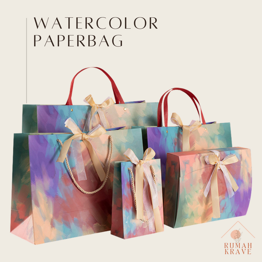 

RUMAH KRAVE - Watercolor Paperbag Tas Kandong Hadiah Suvenir