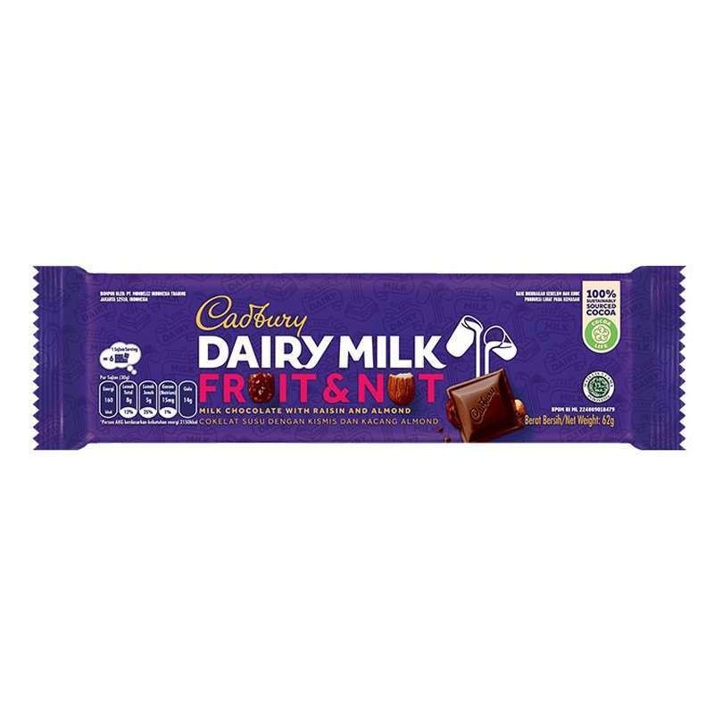 

Cadbury Dairy Milk Chocolate Fruit & Nut 62 g