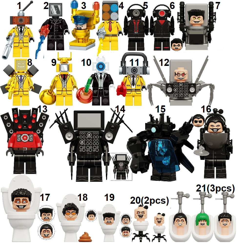 Skibidi Skibid Toilet Titan Audio Camera Humanoid Clockman Urinal G Man Gold Plungerman Cameraman CC