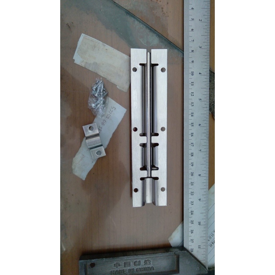 Grendel pintu panjang 15 cm/ Grendel stainless 6 INCH + Sekrup