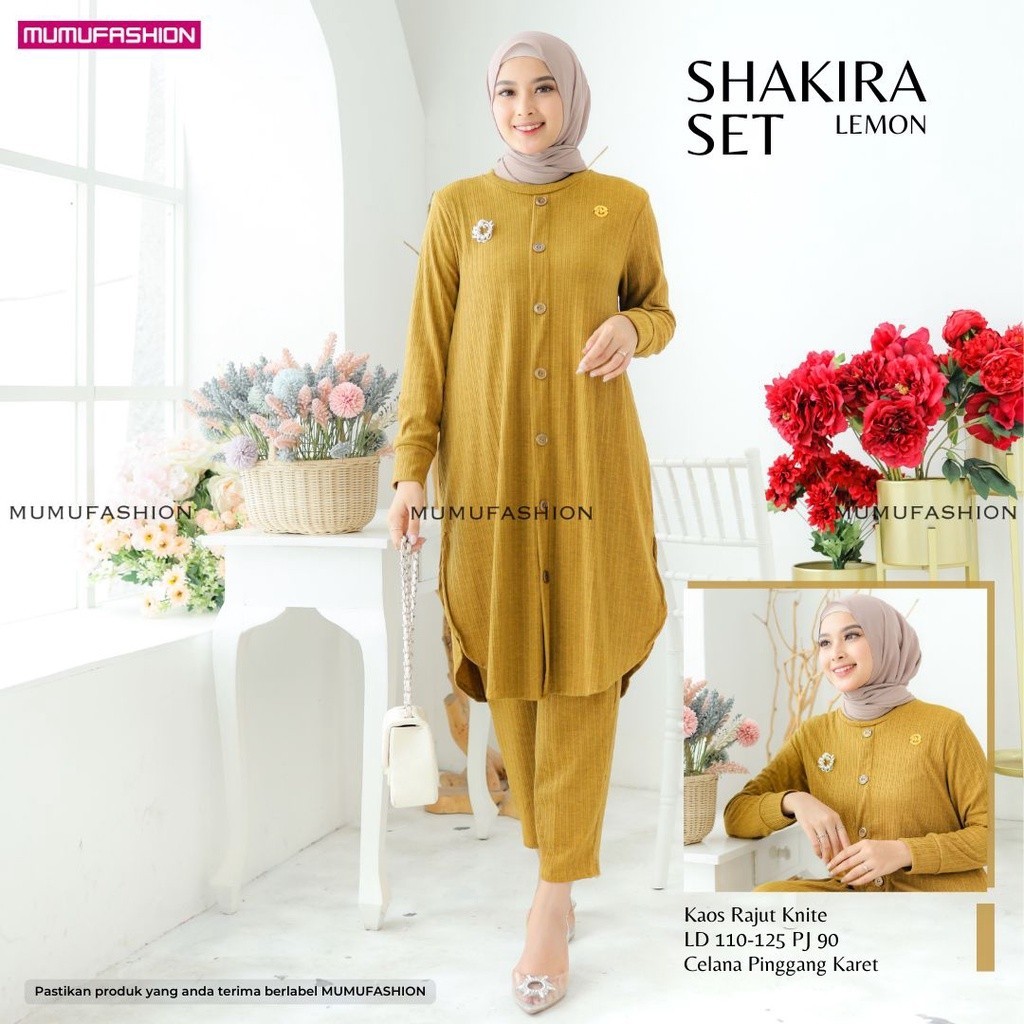 Bydii - Oval Setelan Tunik dan Celana Rajut Import Premium Shakira Set Savila Set #2 by Mumu Fashion