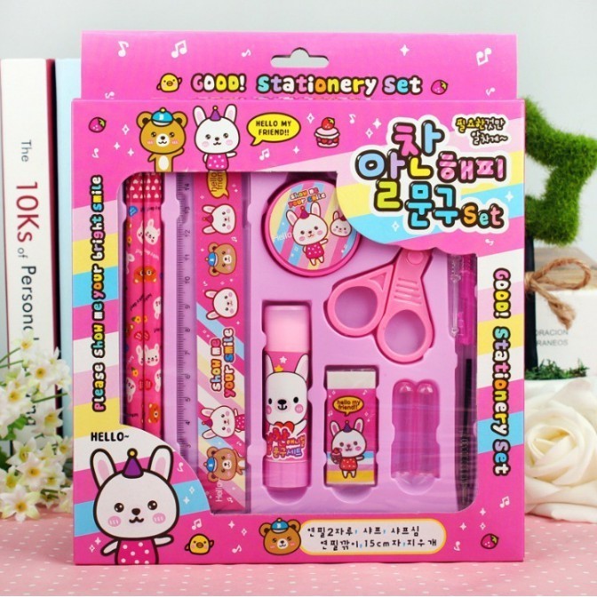 

NGZ Paket Alat Tulis set 8in1 Stationery Set Study Set Anak Karakter Set Alat Tulis Anak TK