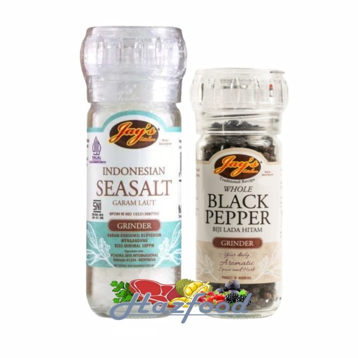 

Jay's Gringer Sea Salt 100g | Whole Blackpepper 50g | Garam Konsumsi