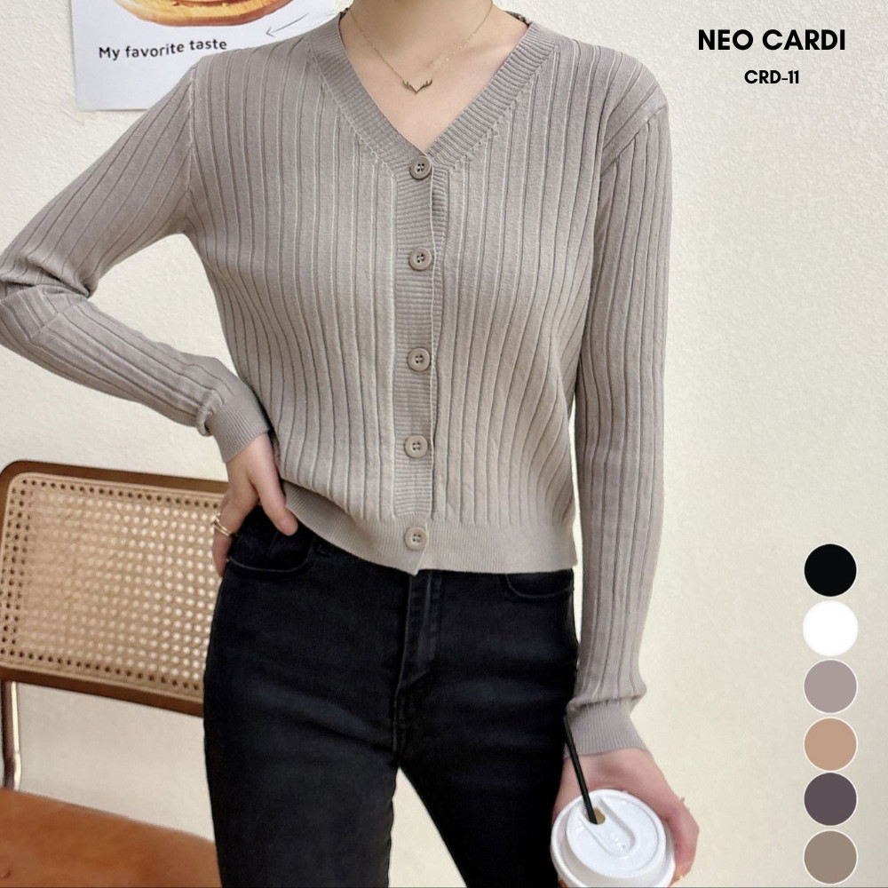 IMPORT NEO Cardigan Wanita Crop Rajut Korea (CRD-011)