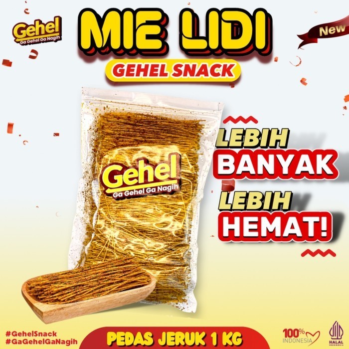 

New Mie Lidi 1KG - GEHEL (Edisi Terbatas) - Makanan Ringan