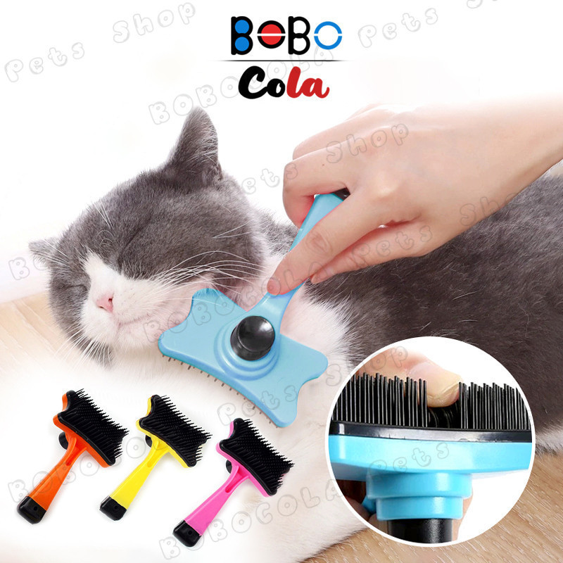 Sisir Tombol Kucing Sisir Bulu Kucing Otomatis Sisir Kucing Bulu Rontok Sisir Grooming Tombol