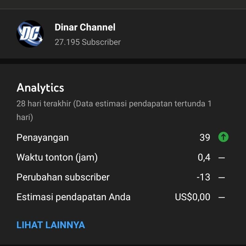 (Terjual) Akun Youtube 27100 Subscriber + Sepaket Adsense fresh (Pernah Monetisasi)