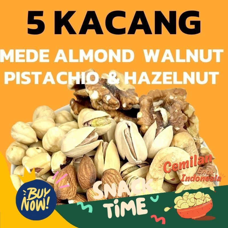 

Special Diskon TRAIL MIX 5 KACANG 1KG KACANG MEDE KACANG ALMOND PISTACHIO HAZELNUT WALNUT (CEMILAN DIET PREMIUM QUALITY)