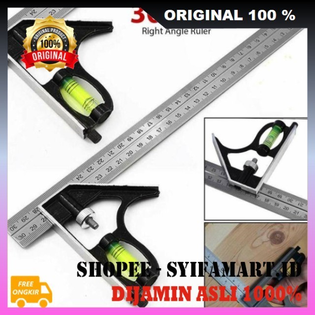 Meteran Elbow Meteran Siku Presisi Penggaris Siku Tukang Bangunan Multifungsi 100% ORIGINAL