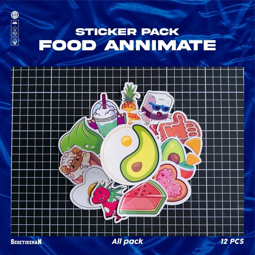 

COD✨ Sesetikeran Stiker Pack Food and Beverages Colorfull Keren Untuk Koper Laptop Skateboard