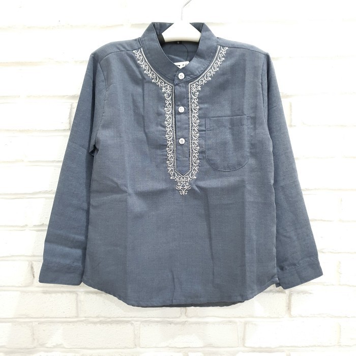 Baju koko Anak Laki - Laki Gala 4 - 14 tahun /Koko Muslim Anak - Putih, 4