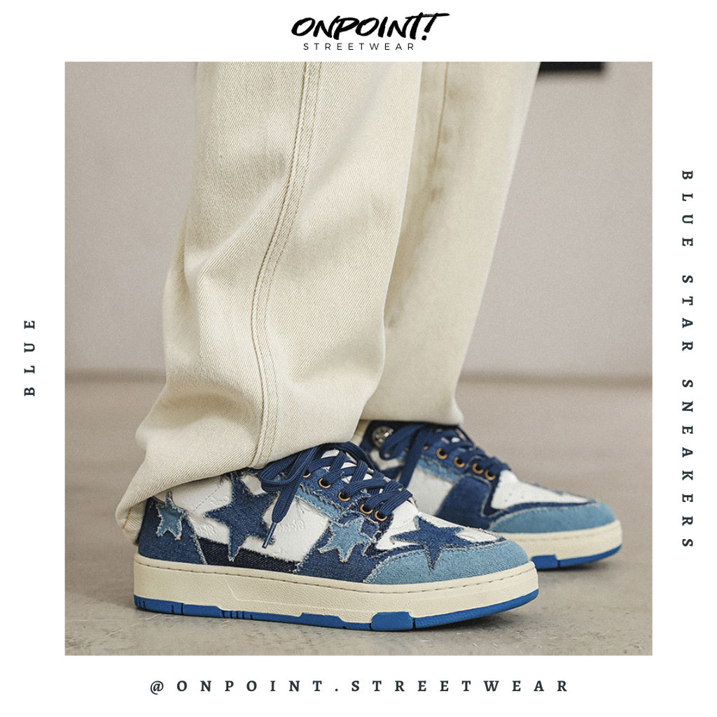 Blue star sneakers - sepatu sneakers pria korea original streetwear sneakers putih sepatu wanita kor