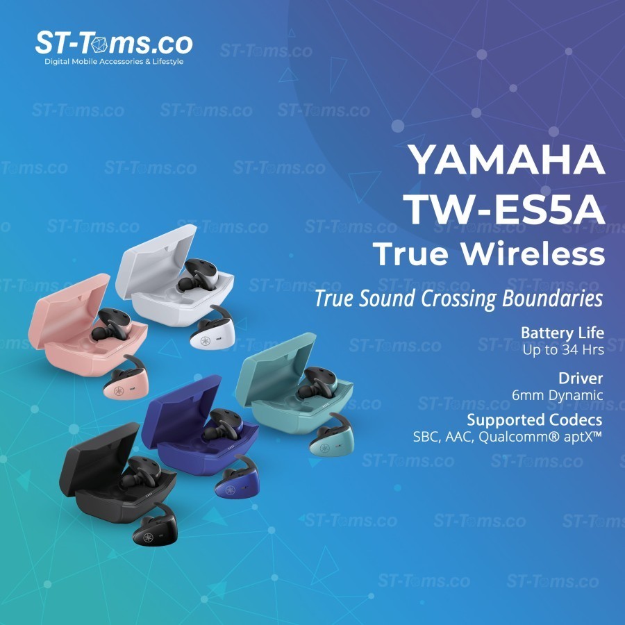 Yamaha TW-ES5A / TW ES5 A True Wireless Sport TWS Qualcomm aptX
