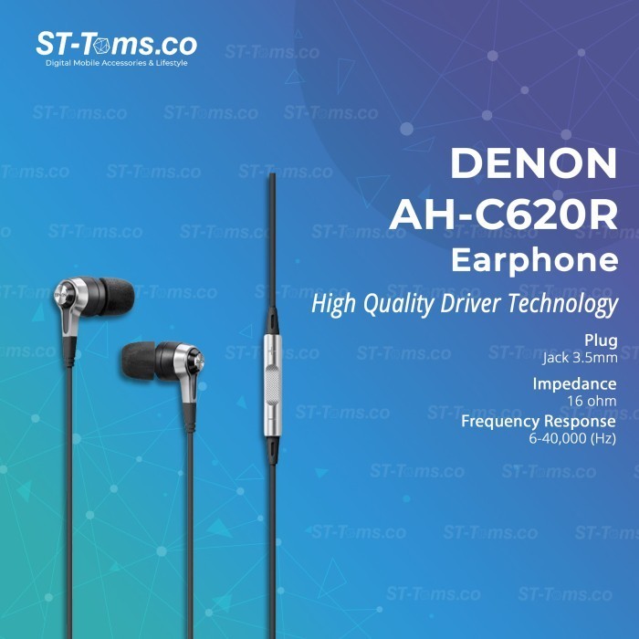 Denon AH C620R / AH C620 R / AHC620R  Hi-Res In-Ear Earphone With Mic